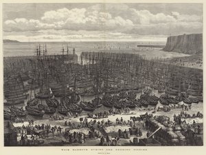 Port de Wick pendant la pêche au hareng