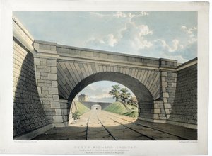 Chemin de fer du Nord Midland. Vue du pont de New Street à Belper, regardant vers le sud, c.1840