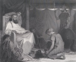David amené devant Saül, du Art Journal, en face de la p. 100, avril 1871 - Samuel S. Smith