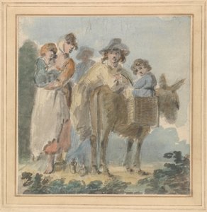Une famille de paysans avec un âne - Samuel Shelley