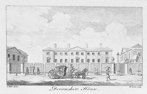 Maison Devonshire, gravée par Benjamin Green, 1761