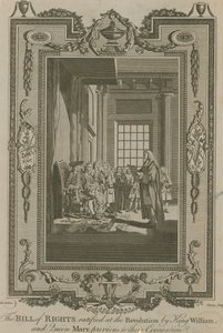 La Déclaration des droits ratifiée lors de la Révolution par le roi Guillaume et la reine Marie - Samuel Wale