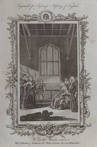 La lecture du mandat de mort à Marie Stuart dans la salle où elle fut décapitée - Samuel Wale
