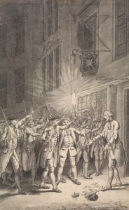 La foule assemblée pour démolir la maison de débauche tenue par Peter Wood dans le Strand - Samuel Wale
