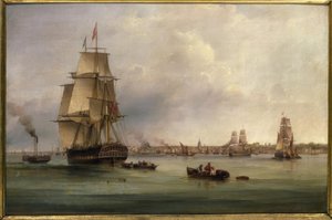 Samuel Walters, la Tamise / Peinture, 19e siècle