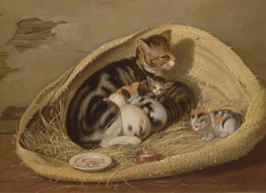 Chat avec ses chatons dans un panier, 1797