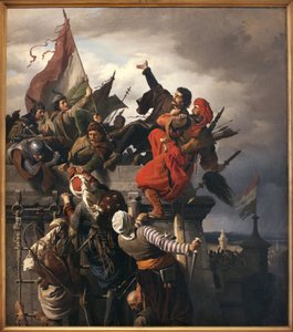 Le sacrifice de Titusz Dugovics (? -1456). Héros national hongrois, qui s