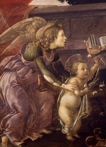 Madone et Enfant avec trois anges (Madonna del Padiglione), (détail) - Sandro Botticelli