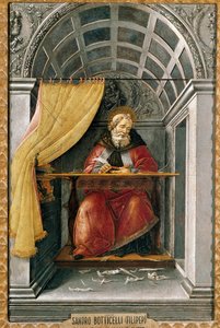 Saint Augustin dans sa cellule. Peinture d