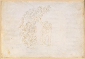 La Divine Comédie, Paradis III. Première sphère planétaire (ciel lunaire) : apparition des âmes qui, autrefois, ont été empêchées d’accomplir un vœu ; conversation entre Dante et Piccarda Donati - Sandro Botticelli