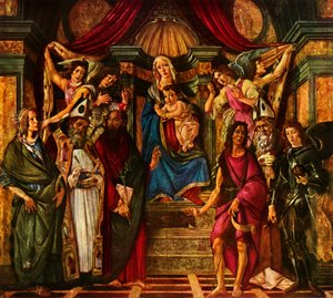 Madone en majesté avec six saints, 1483 - Sandro Botticelli