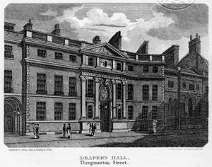 Drapers Hall, Throgmorton Street, City de Londres, 1812 - Sands