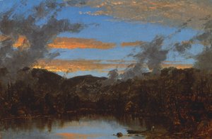 Brume se levant au coucher du soleil dans les Catskills, vers 1861