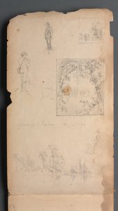 Carnet de croquis, page 01 : Autoportraits avec vignettes - Sanford Robinson Gifford