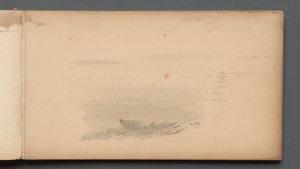 Carnet de croquis, page 04 : Paysage marin avec annotations de couleur, 1859 - Sanford Robinson Gifford