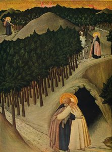 La rencontre de Saint Antoine et Saint Paul, vers 1430-1435 - Sano di Pietro