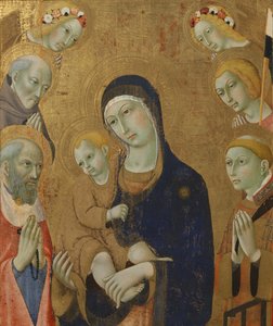 Vierge et Enfant, anges et saints - Sano di also Ansano di Pietro di Mencio Pietro