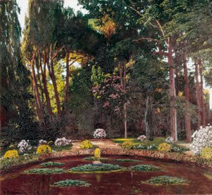 Art Nouveau "Le Jardin" (Arbucies). Peinture de Santiago Rusiñol y Prats (1861-1931) fin du XIXe siècle. El Vendrell. Maison-Musée Pau Casals.