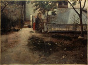 Le patio de ma maison - Santiago Rusiñol