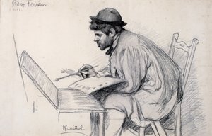 Portrait de Pere Ferran peignant - Santiago Rusiñol
