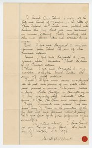 Dernier testament de Sarah Ann Blunt Crozley, octobre 1898 - Sarah Ann Blunt Crozley