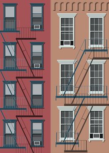Maison de ville de New York, 2017 (numérique) - Sarah Evans