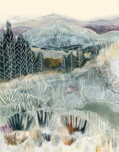Paysage de montagne givré