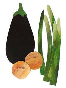 Asperges, abricots, aubergine, 2019
