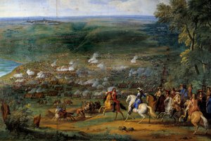 Guerre de Trente Ans : « Vue de la bataille de Rocroy (Rocroi) le 19/05/1643 opposant les troupes françaises du duc d