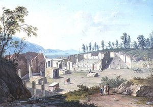 Touristes du Grand Tour aux ruines de Pouzzoles, près de Naples - Saviero Xavier della Gatta