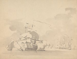 Navires et voiliers sur une mer calme - Sawrey Gilpin