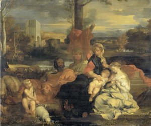 Le Mariage mystique de Sainte Catherine - Sébastien Bourdon (follower of)