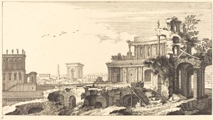 Paysage avec ruines classiques - Sébastien  Le Clerc I