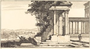 Paysage avec ruines classiques - Sébastien  Le Clerc I