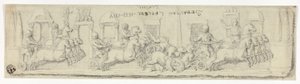 Relief antique de course de chars
