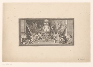 Vignette avec globe terrestre et blason de la France - Sébastien Leclerc (I)