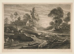 Paysage avec un puits