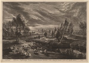 Paysage avec un village
