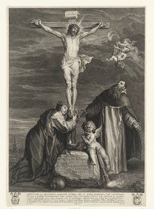 Christ en croix avec les saints Catherine de Sienne et Dominique sous la croix - Schelte Adamsz. Bolswert