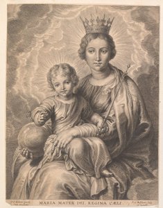 Marie avec enfant et globe terrestre