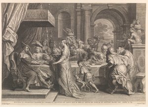 Salomé montre la tête de Jean-Baptiste à Hérode - Schelte Adamsz. Bolswert