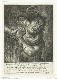 Âme mordue par un monstre en enfer - Schelte Adamsz. Bolswert
