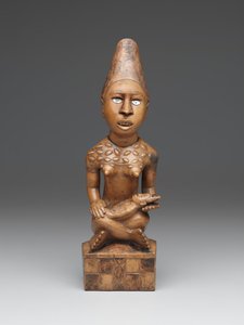 Figure féminine assise avec enfant (pfemba) Groupe Yombe, Peuples Kongo - School African