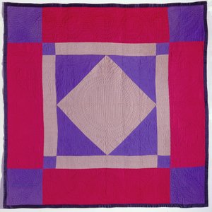 Quilt Amish, fin 19e-début 20e siècle (laine, coton et matelassage) - School American