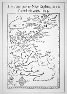 Carte incluant la baie du Massachusetts - School American