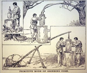 Méthode primitive de broyage du maïs - School American