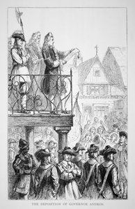 Sir Edmund Andros proclame le Dominion de la Nouvelle-Angleterre en 1686 avec lui-même comme gouverneur