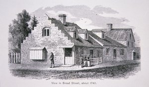 Vue de Broad Street, New York City vers 1740 - School American