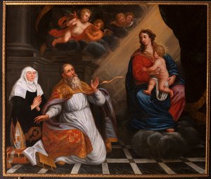 Saint Augustin en adoration de la Sainte Marie. 1692 - School Belgian