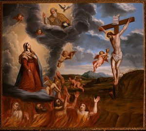 La médiation de la Sainte Marie pour le purgatoire. Fin 17ème siècle